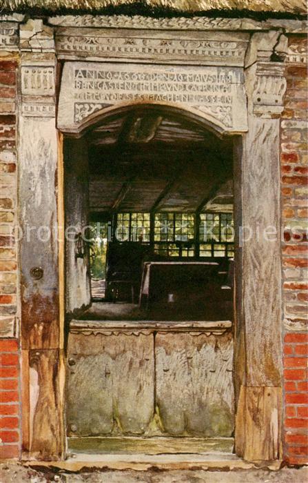 Curslack Hamburg Eingang Hufnerhaus 17. Jhdt. Kuenstlerkarte