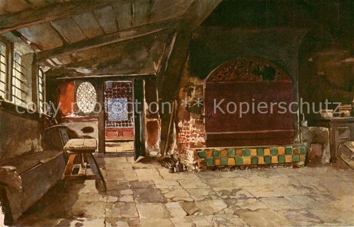 Neuengamme Hamburg Im Flett eines 1593 erbauten Hufnerhauses Kuenstlerkarte