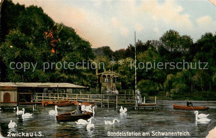 Zwickau  Sachsen Gondelstation am Schwanenteich