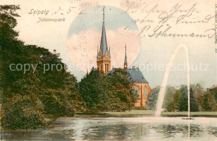 LEIPZIG Sachsen Johannapark Kirche Fontaene