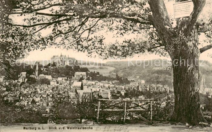 Marburg Lahn Blick von der Weintrautseiche