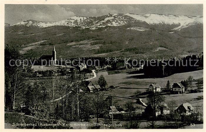 Schreiberhau Szklarska Poreba Riesengebirge PL Kath Kirche mit Schneegruben