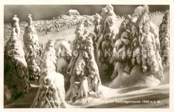 Riesengebirge Krkonose Karkonosze Blick vom Steindelberg auf der Reiftraegerbaud