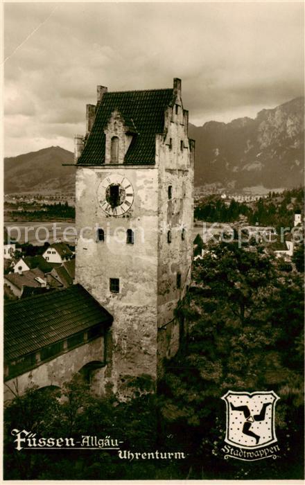 Fuessen Allgaeu Uhrenturm