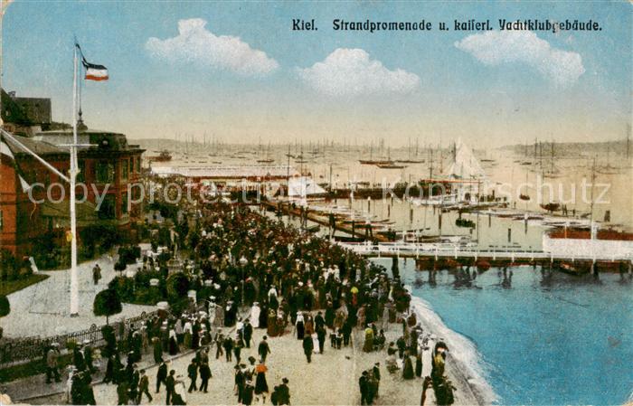 KIEL  CITY Strandpromenade und kaiserliches Yachtklubgebaeude Feldpost