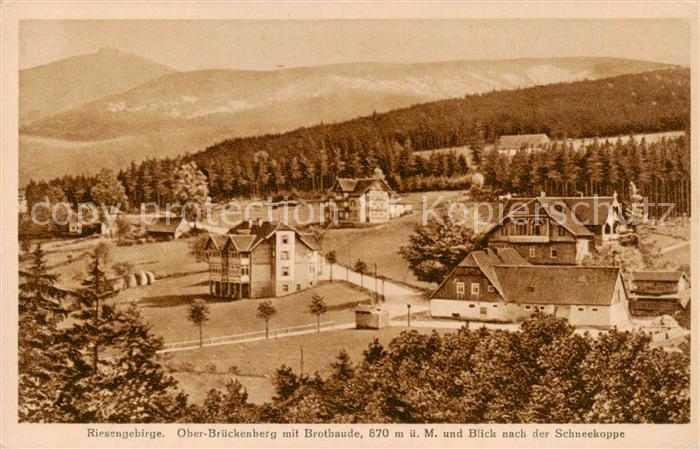 Ober-Brueckenberg Oberbrueckenberg PL mit Brotbaude und Blick zur Schneekoppe