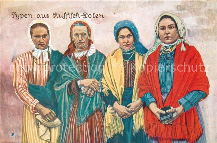 Polen Poland Frauen aus Russisch Polen in Landestracht
