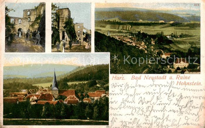 Neustadt Harz mit Ruine Hohnstein Teilansichten Panorama