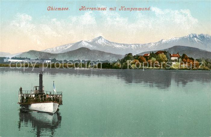 Chiemsee Bayern Herreninsel mit Kampenwand