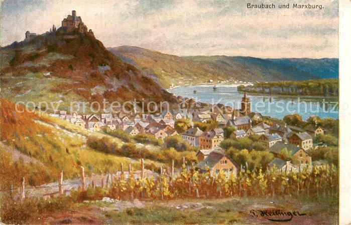 Braubach Rhein mit Marxburg Panorama