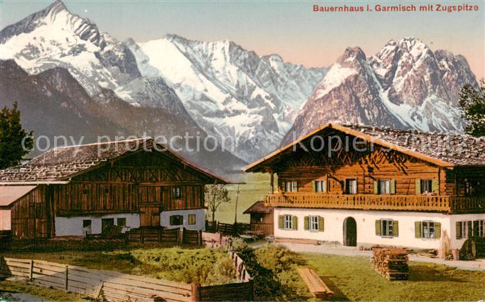 GARMISCH-PARTENKIRCHEN Bayern Bauernhaus mit Zugspitze