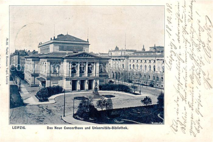 LEIPZIG Sachsen Neues Concerthaus und Universitaets Bibliothek
