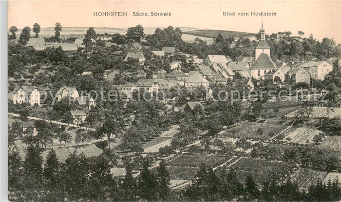 Hohnstein Saechsische Schweiz Blick vom Hockstein