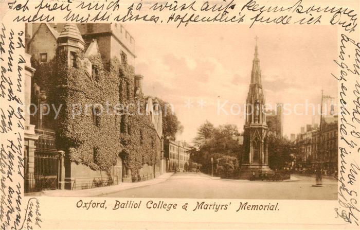 Oxford  Oxfordshire UK Balliol College and Martyrs Memorial