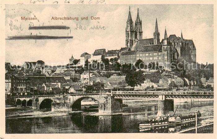 Meissen Elbe Sachsen Albrechtsburg und Dom
