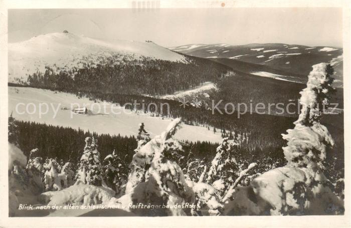 Riesengebirge Krkonose Karkonosze Blick zur alten schlesischen Reiftraegerbaude
