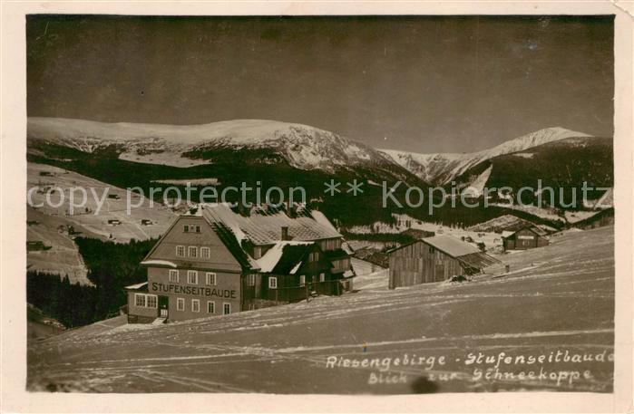 Riesengebirge Krkonose Karkonosze Stufenseitbaude mit Blick zur Schneekoppe