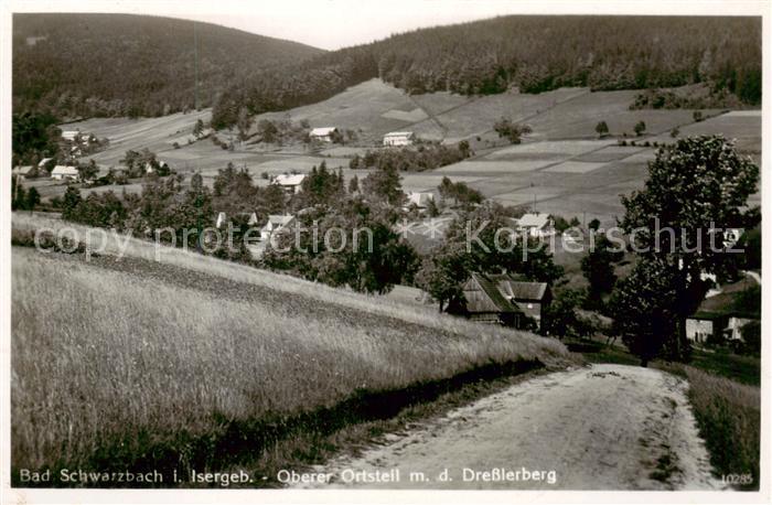 Bad Schwarzbach Flinsberg Swieradow Zdroj Bad PL Oberer Ortsteil mit dem Dressle