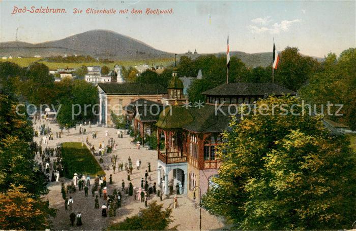 Bad Salzbrunn Szczawno-Zdroj PL Die Elisenhalle mit dem Hochwald
