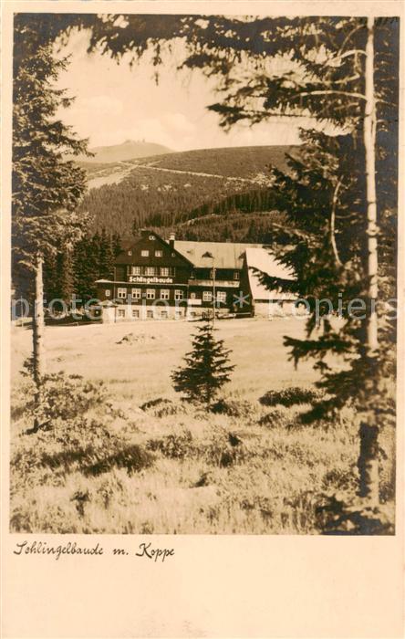 Riesengebirge Krkonose Karkonosze Schlingelbaude mit Koppe