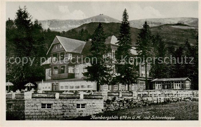 Hain  Giersdorf Riesengebirge Podgorzy PL Hainbergshoeh mit Schneekoppe