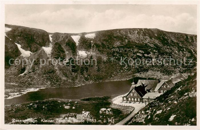 Riesengebirge Krkonose Karkonosze Kleiner Teich mit Teichbaude