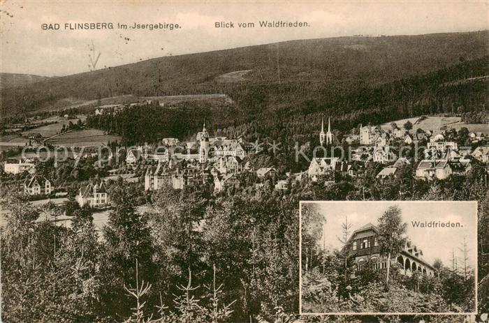 Bad Flinsberg Swieradow Zdroj PL Blick vom Waldfrieden mit Haus Waldfrieden