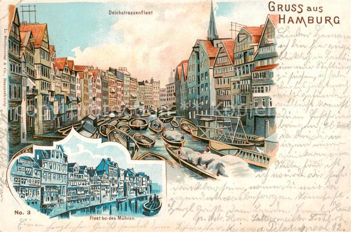 HAMBURG  CITY Deichstrassenfleet mit Fleet bei den Muehren