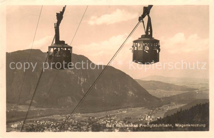 Seilbahn Cable-Car Telepherique Bad Reichenhall Predigtstuhlbahn Wagenkreuzung