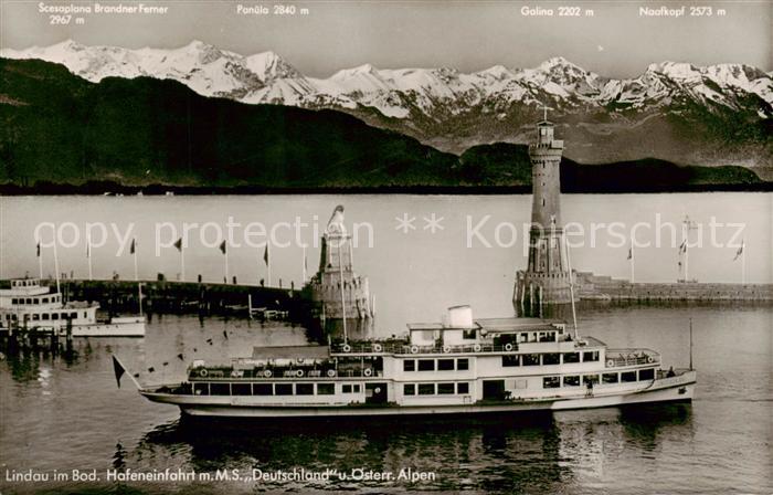 Schiffe Ships Navires Lindau Hafeneinfahrt M.S Deutschland