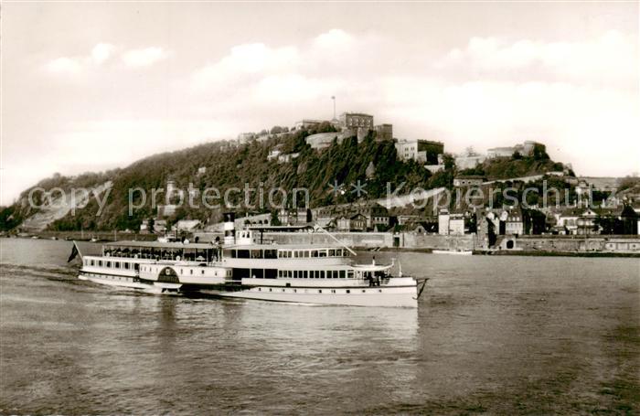 Dampfer Seitenrad Ehrenbreitstein Rhein