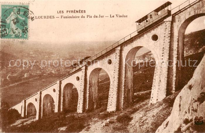 Zahnradbahn Rack Railway-- Pyrénées Funiculaire du Pic de Jer Viaduc