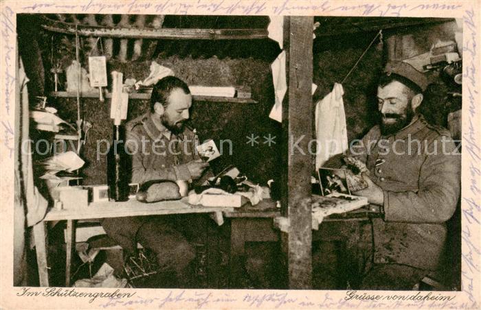 Militaria Schuetzengraben Gruesse von daheim