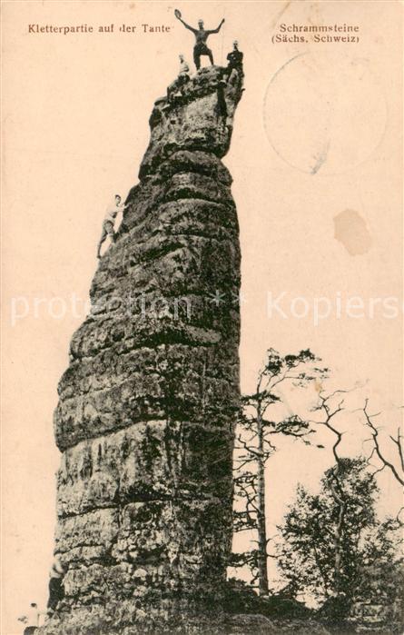 Klettern Bergsteigen Climbing Grimper Schrammsteine Saechs. Schweiz