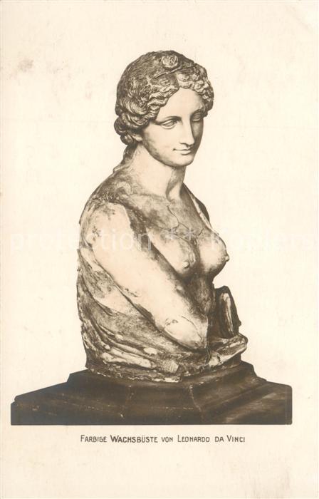 Leonardo Da Vinci Farbige Wachsbüste