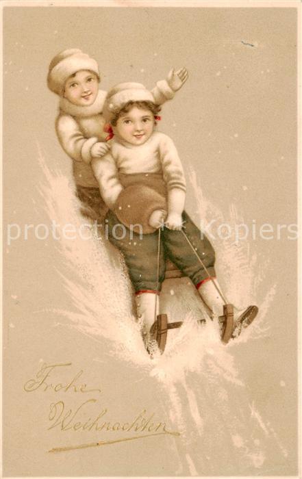 Weihnachten Kinder Schlitten Frohe Weihnachten