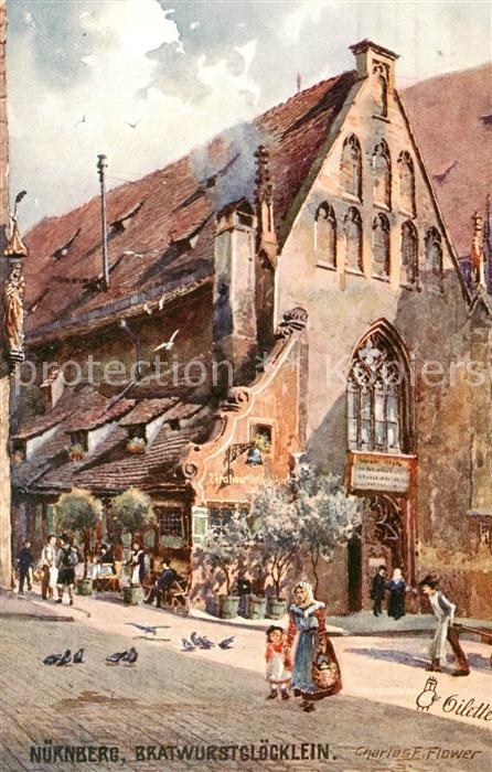 Verlag Tucks Oilette Serie Nr. 612 B Nürnberg Bratwurstglöcklein