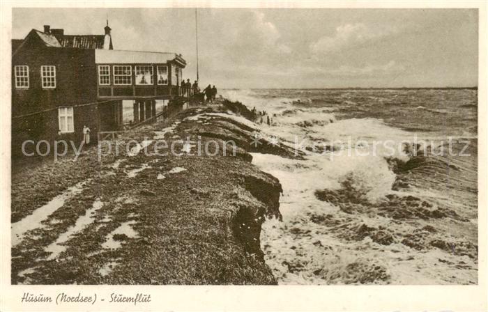 Husum Nordfriesland Sturmflut Oktober 1936 am Seedeich