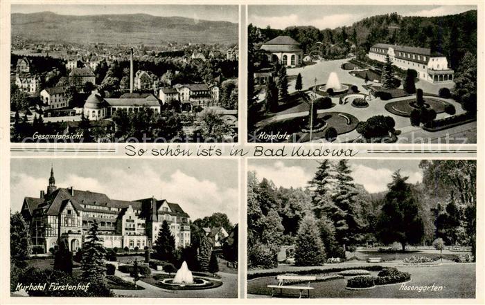 Bad Kudowa Kudowa-Zdroj Niederschlesien PL Panorama Kurplatz Kurhotel Fuerstenho