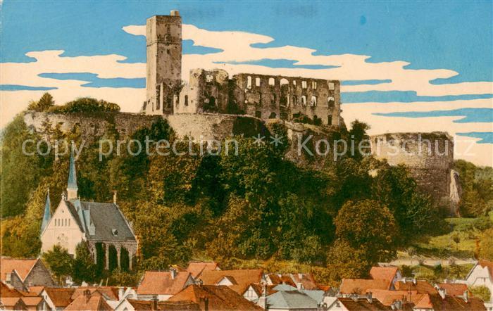 Koenigstein Taunus Ruine Koenigstein und Ev Kirche