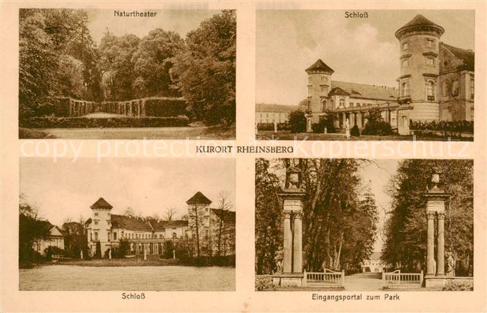 Rheinsberg Naturtheater Schloss Eingangsportal zum Park