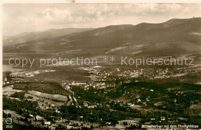 Schreiberhau Szklarska Poreba Riesengebirge PL Blick vom Hochstein mit dem Hochg