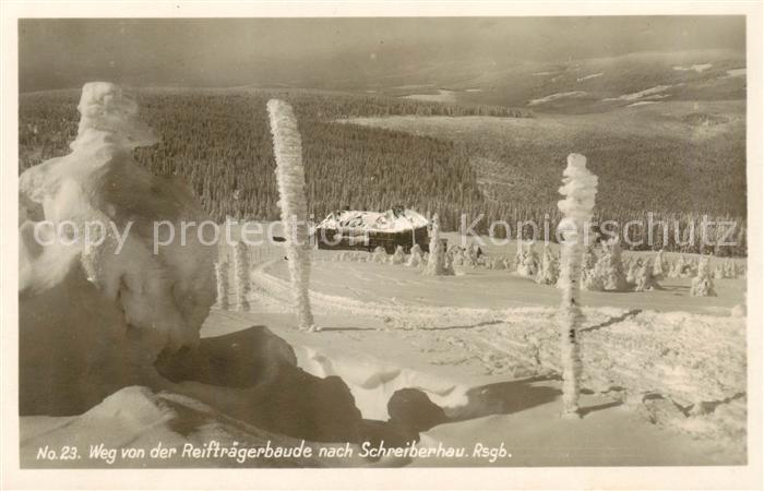 Schreiberhau Szklarska Poreba Riesengebirge PL Weg von der Reiftraegerbaude