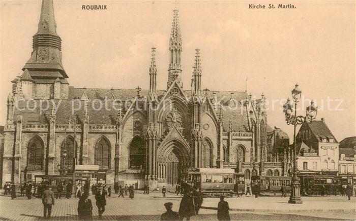 Roubaix 59 Nord Kirche St Martin Feldpostkarte