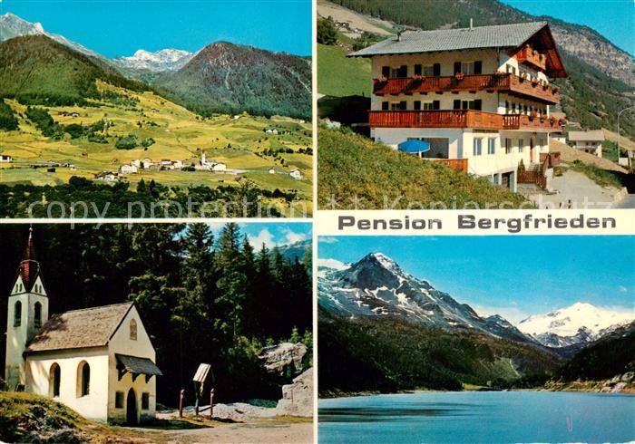 Martell  Vinschgau Bozen Suedtirol IT Panorama Pension Bergfrieden Kapelle