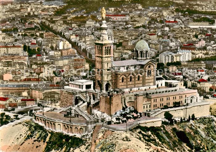 Marseille 13 Vue aerienne de la Basilique Notre Dame de la Garde