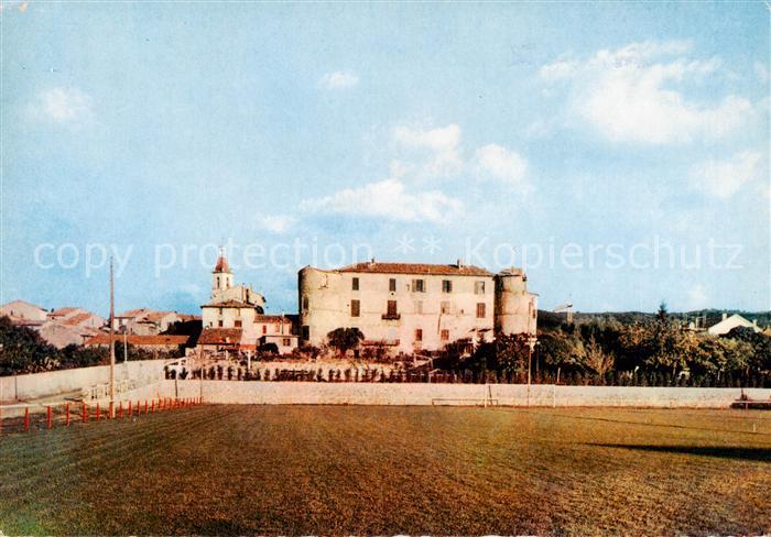 Oraison Vue sur une partie de son Stade dominee par le vieux Chateau