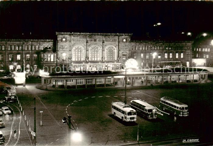 Strasbourg 67 Alsace La Gare la nuit