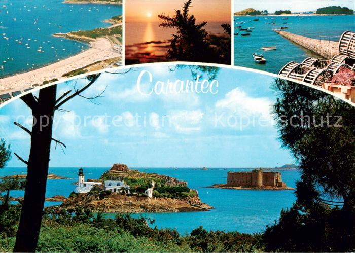Carantec 29 Finistere La plage du Kelenn l’ile Callot le chateau du Taureau et l