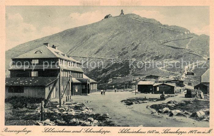Riesengebirge Krkonose Karkonosze Schlesierhaus und Schneekoppe